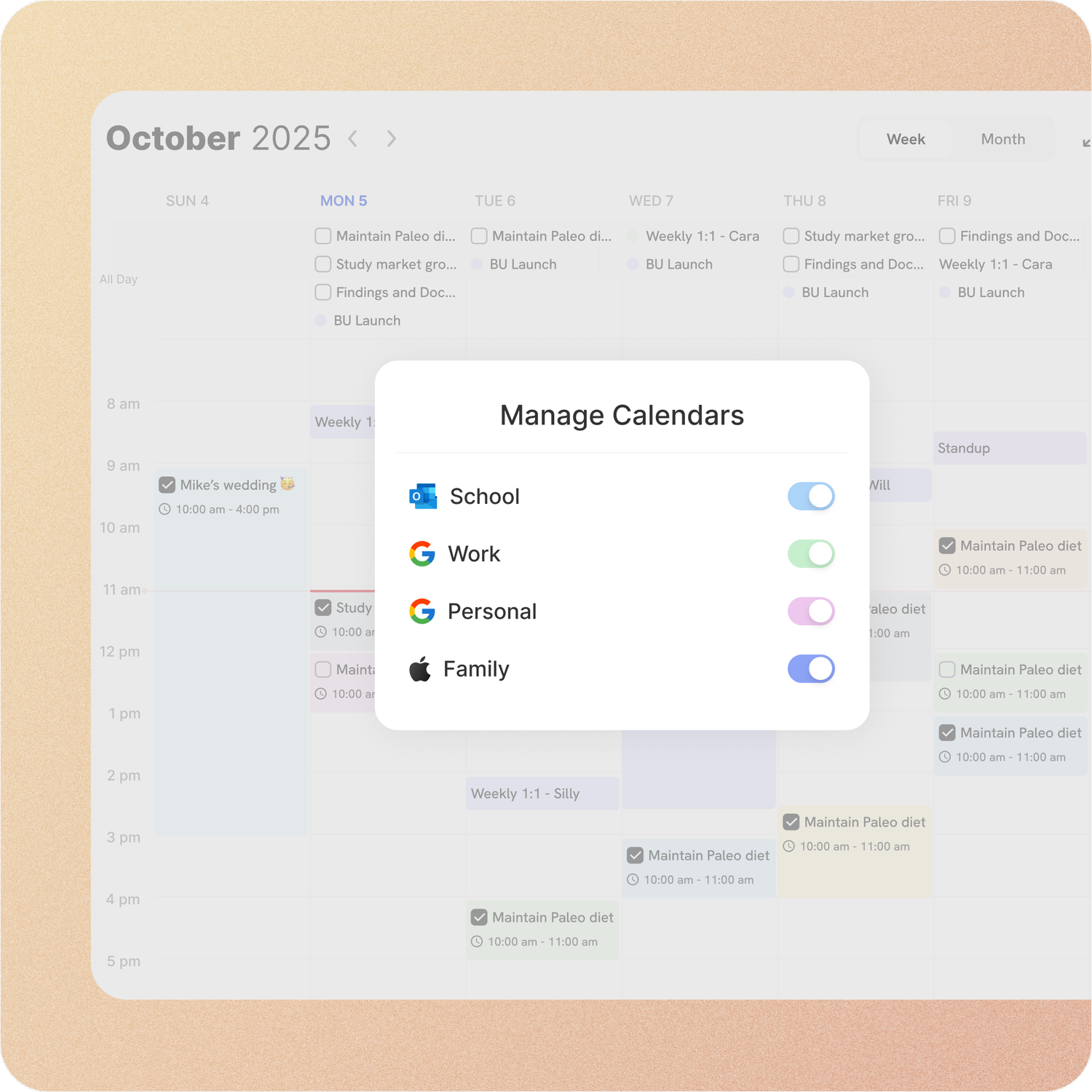 Google, Microsoft, apple calendar sync with bydesign