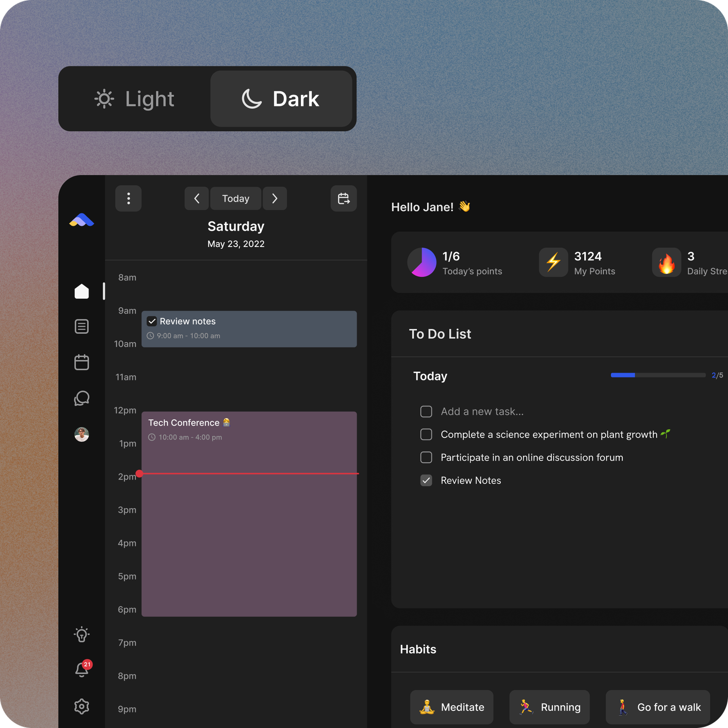 ByDesign dark mode, beautiful planning app, todolist